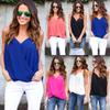 Size Summer Plus Women Blouse V Neck Sleeveless Sexy Tops Casual Shirt Blouse