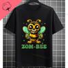 UnisexS Zombie Bee Apocalypse Graphic TShirt with Creepy Undead Horror Design Black Pure Cotton Shortsleeve Tee Outdoor Clothing