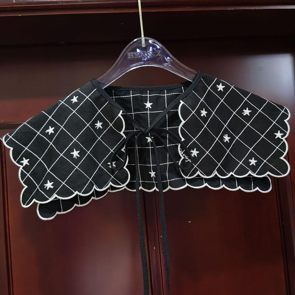 1pc Sexy Lace Fake Collar Shirt Shawl Flower Crochet Neckline Collars Women Detachable Collar Half Shirt Faux Collar Lace Fabric