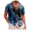 Новая летняя мужская облегающая рубашка с принтом, большая модная повседневная мужская рубашка с коротким рукавом