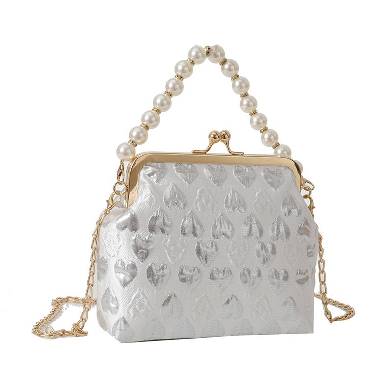 Luxury Beaded Clutch Bag with Chain for Women Evening Bag Shell Design Messenger Handbag Printed Fashion Standard Shoulder Bag New