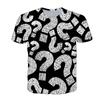 3D Interesting Question Mark Graphic T Shirts Summer Fashion Personality Men T-shirt New Hip Hop Harajuku Short Sleeve T-shirts
