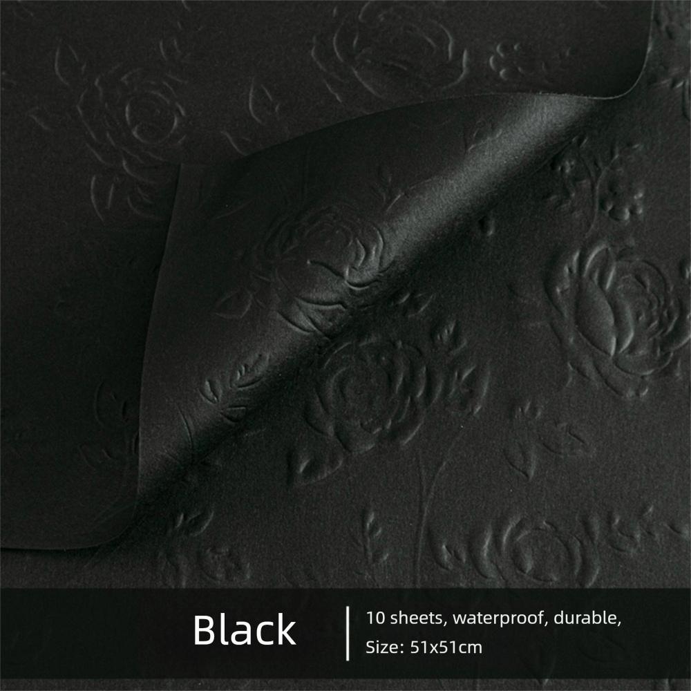 10Pcs 3D Textured Flower Packaging Paper Rose Print Decorative Paper Gift Wrapping