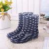 Print Rain Boots Women Waterproof Work Shoes for Girls Non Slip Anti Skip PVC Water Shoes Rainboots Mid-Calf Botas
