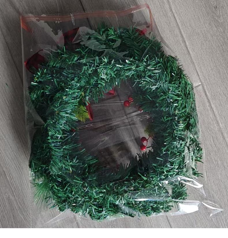 Трансграничный Рождественский Венок с Красным и Черным Клетчатым Бантом и Ягодной Лозой для Украшения Двери