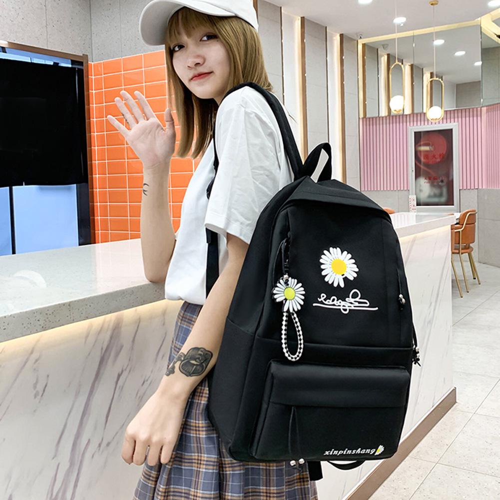 4Pcs/Set Women School Backpacks Schoolbag Canvas For Teenagers Girls Student Book Bag Boys Satchel