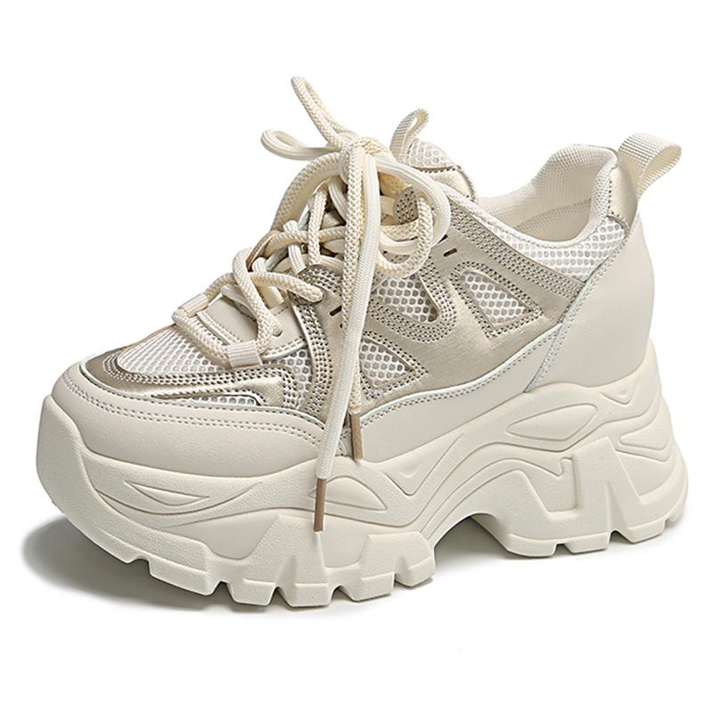 Дышащие кроссовки на толстой платформе, женские, на шнуровке, с толстой подошвой, вулканизированные, женские, модные, в стиле пэчворк, нескользящие, повседневные туфли
