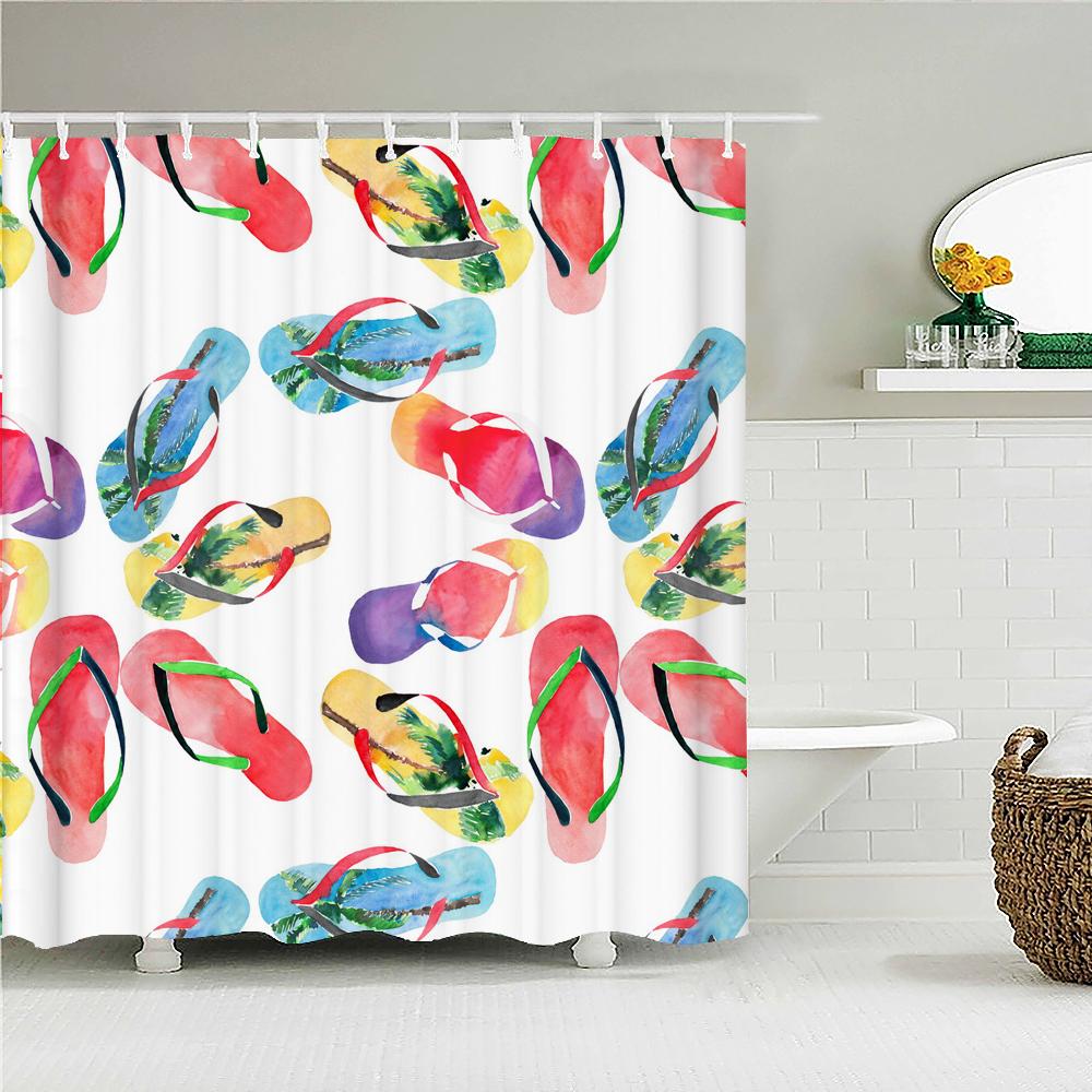 Sunlight Beach Waterproof Fabric Shower Curtains 3D Printing Palm Tree Bath Curtain For Bathroom Bathtub Decoration With Hooks