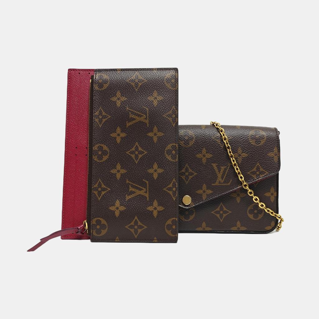 [Pre-Owned] Felicie Pochette Classic Monogram Coated Canvas And Leather Three-In-One Chain Bag - Very Good #1TMOXDJ
