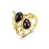 New Natural Garnet Gemstone Fancy Leaves Style Adorable Silver Ring for Women Engagement & Special Occasion Luxury Jewelry Gift