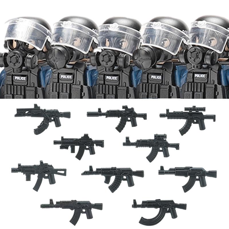 Городская полиция Китай Спецназ Конструктор Штурмовой солдат Фигурки SWAT Маска газовой защиты Военное оружие Кирпичики Игрушки Дети