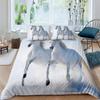Horse Bedding Set Queen Size,Pony Decorative 2/3pcs Bedding Set Horse Freedom Runs Gallop Farm Print Soft Polyester Duvet Cover