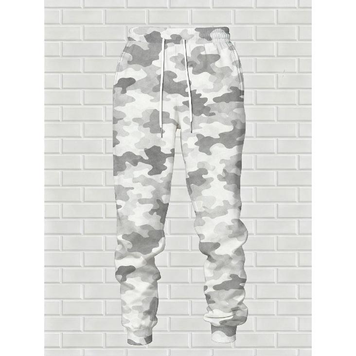 Fashion Casual Autumn Winter Men'S Set Camouflage 3D Print Long Sleeve Hooded Sweatshirt And Pants Two Piece Set Military Streetwear Style Suitable