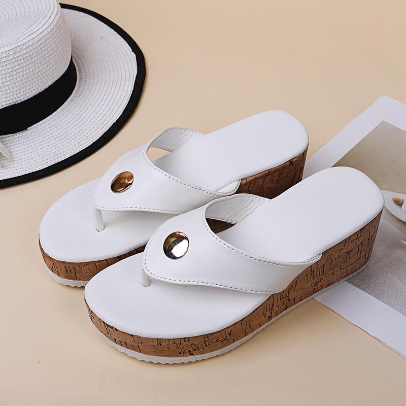 Трансграничная европейская и американская модная верхняя одежда с толстой подошвой и круглым носком, шлепанцы, легкая и большого размера женская обувь