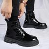 2024 Новые Деловые Туфли для Свиданий, Формальной Вечеринки, Черные Универсальные Ботинки для Мужчин, Зимние Ботинки Мужские Водонепроницаемые На Шнуровке Короткие Ботильоны