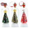 Vintage Holiday Decor Recordable Christmas Tree Message in A Bottle, Voice Recording Keepsake Gift for Family with Playback, Snowy Scene Glass Bottle