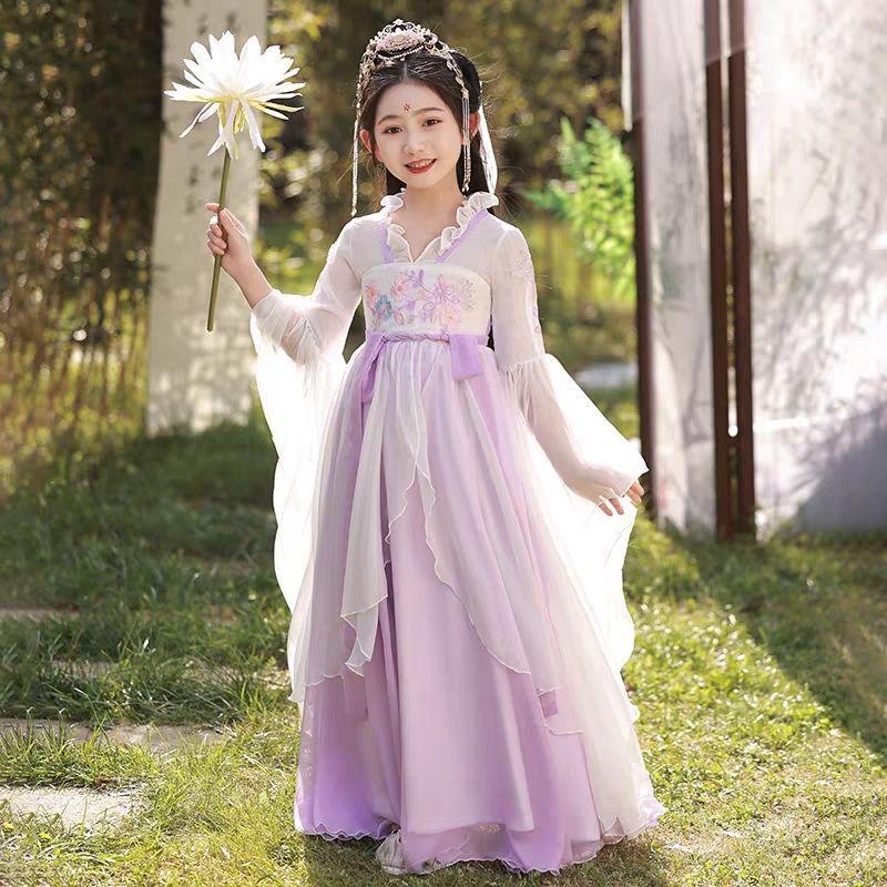 Hanfu Ruqun Весна/Осень 2025: Супер-фееричный древний стиль Тан-костюм для девочек
