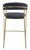 BADIA stool - black velvet / gold legs x 1
