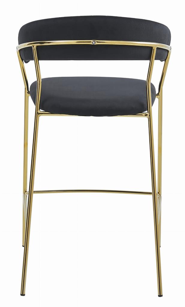 BADIA stool - black velvet / gold legs x 1