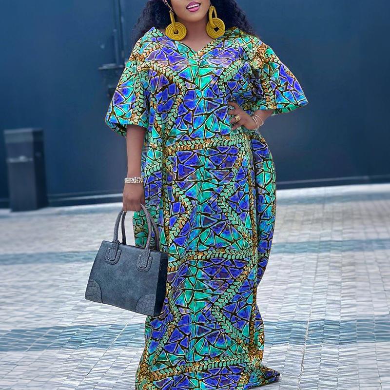 Oversized Women Short Sleeve Floral Print Casual Loose Dress