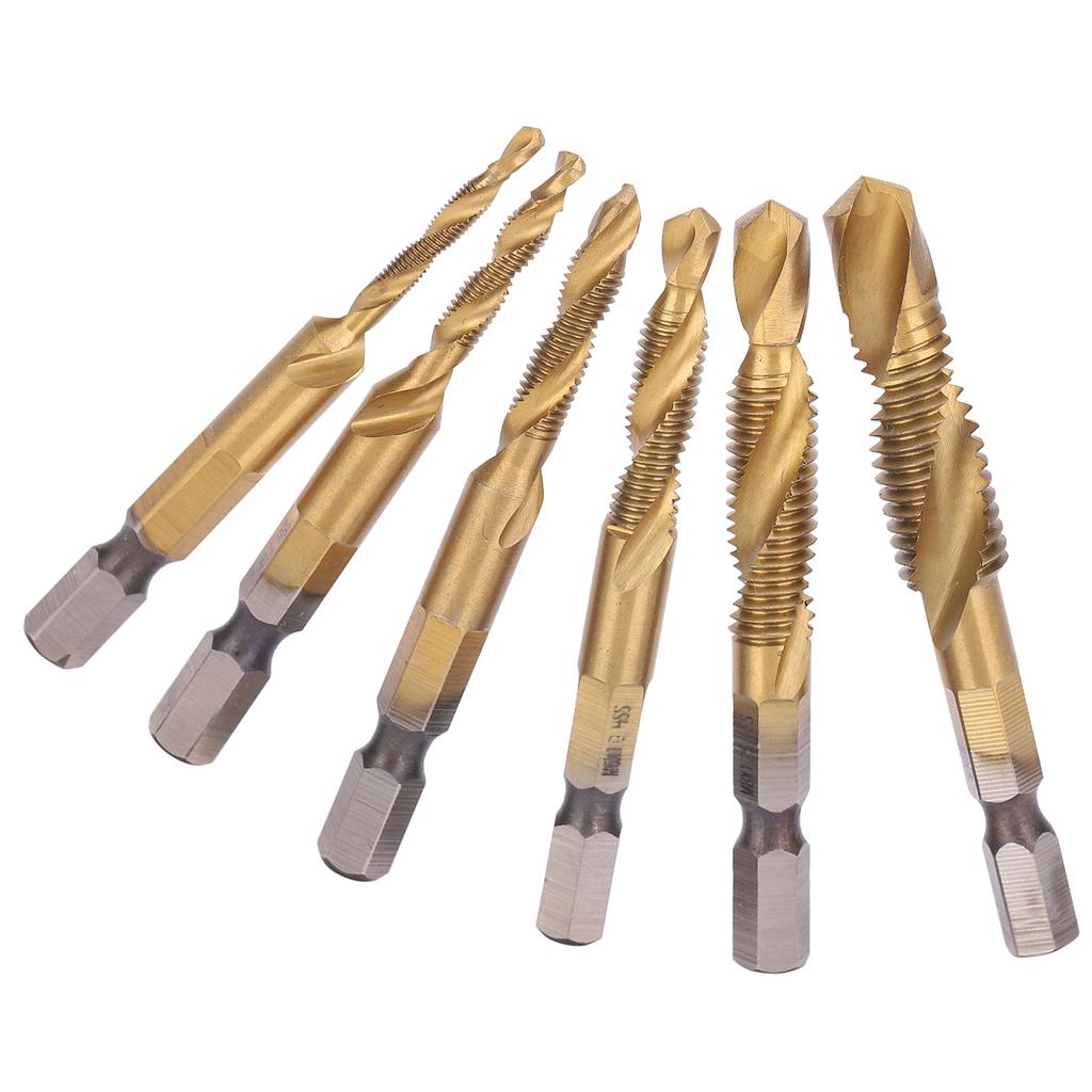 6pcs Screw Tap Drill Bits Kit 6542 High Speed Steel M10 M8 M6 M5 M4 M3 Tapping ToolsLong Type