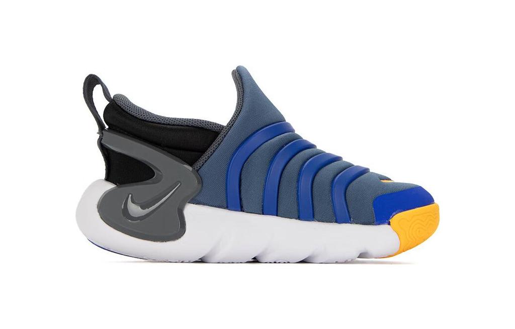 Nike Dynamo GO BT Caterpillar Нескользящие Амортизирующие Износостойкие Низкие Кроссовки для Малышей Сине-Серые DH3438-404