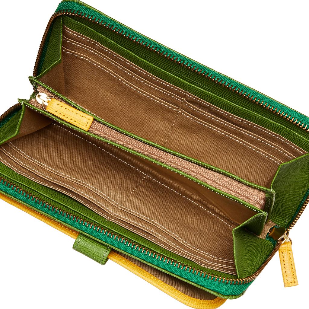 Цвета длинного кошелька удачи цветной кошелек зеленый изготовлен из отечественной коровьей кожи [United Benetton]