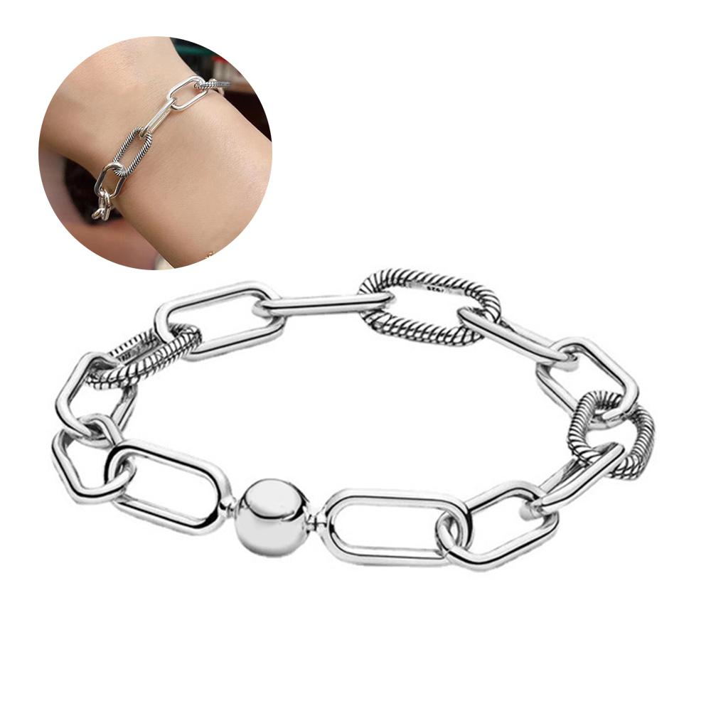 Мини-подвеска из стерлингового серебра S925 с двойным звеном подходит для оригинального браслета для женщин DIY ювелирные изделия