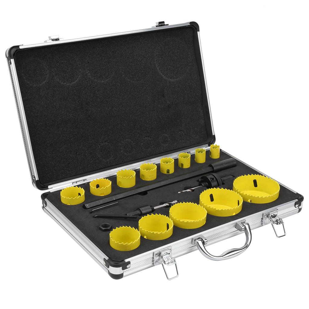 Комплект режущих лезвий для кольцевой пилы, открывалка для металла, деревообрабатывающий инструмент HSS с гаечным ключом, сверло для винтов