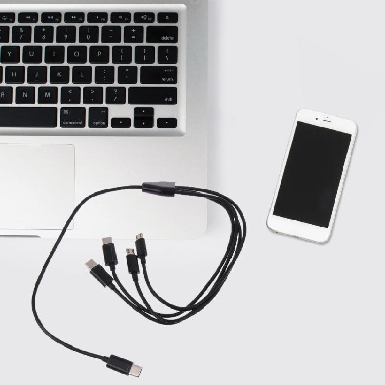 4-в-1 USB C к Multi Зарядному Кабелю USB C к Micro USB + Type C Универсальный