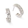 VOTRE COUTURE Ladies Hoop Earrings Mil Decoration Antique Popular Titanium Post Silver925 Cubic Zirconia Silver
