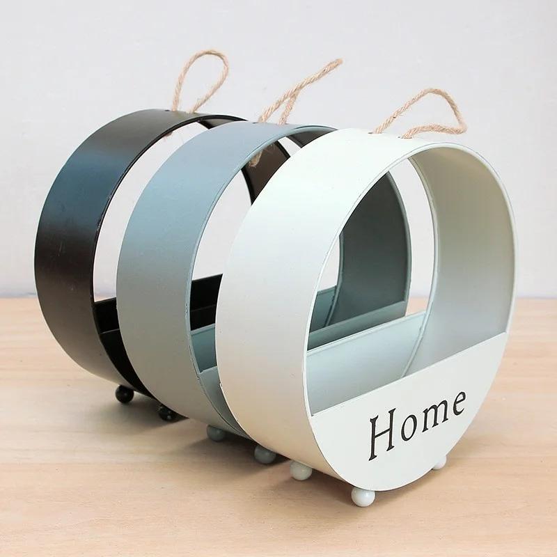 Новая скандинавская кованая настенная цветочная корзина круглый цветочный горшок настенное крепление