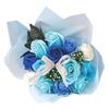 Poppy Nagoya Soap Flowers, Artificial Flowers, Gift, Present, 12-Flower Bouquet, Roses, Approx. 26cm, Clear Bag Included, SBL-11, Blue