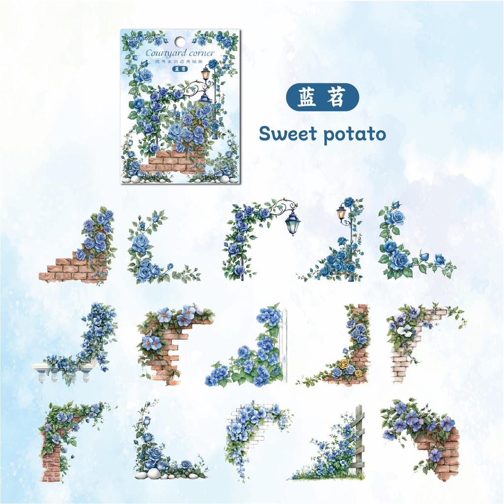 30pcs/pack Flowers Corner Stickers PET sticker package DIY diary decoration sticker album scrapbooking Junk Journal
