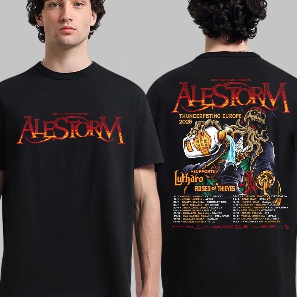 Alestorm East European Tour 2025 Thunderfisting Europe Schedule Two Sided Shirt Unisex T-Shirt