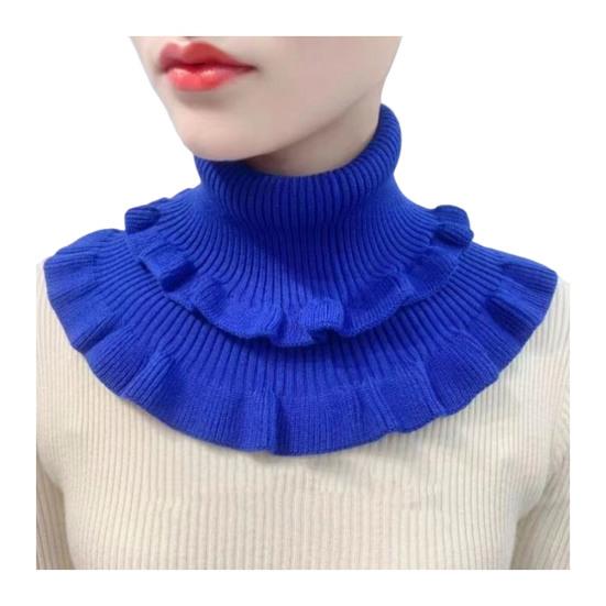 Women Fake Collar Double-Layered Ruffle Trim Autumn Winter False Collar Solid Color Detachable Collar Shirt Accessory