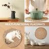 Defined Deco Woven Placemats Set of 1-4 Round Rattan Placemats Natural Hand Hyacinth Placemats for Dining Table,Home,Wedding