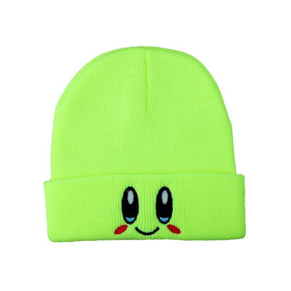 Kawaii Kirby Hat с милым лицом и глазами, теплая вязаная шапка для косплея, унисекс, шляпа для взрослых и детей, хип-хоп, осенне-зимний подарок, YSL
