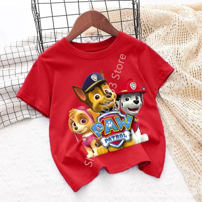 Paw Patrols Baby TShirt Girls Boys Clothes Cartoon Anime Chase Skye Figure Printed Toddler Tops Summer Clothes Gift
