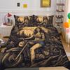 Beauty Skull Printed Bed Clothes Double Size Polyester Comforter Cover Set High Quality Luxury Bed Set