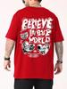 Believe Inovr World Street Letter Graphic Clothing Men Высококачественная футболка Летние хлопковые футболки Хип-хоп Street Loose Tops