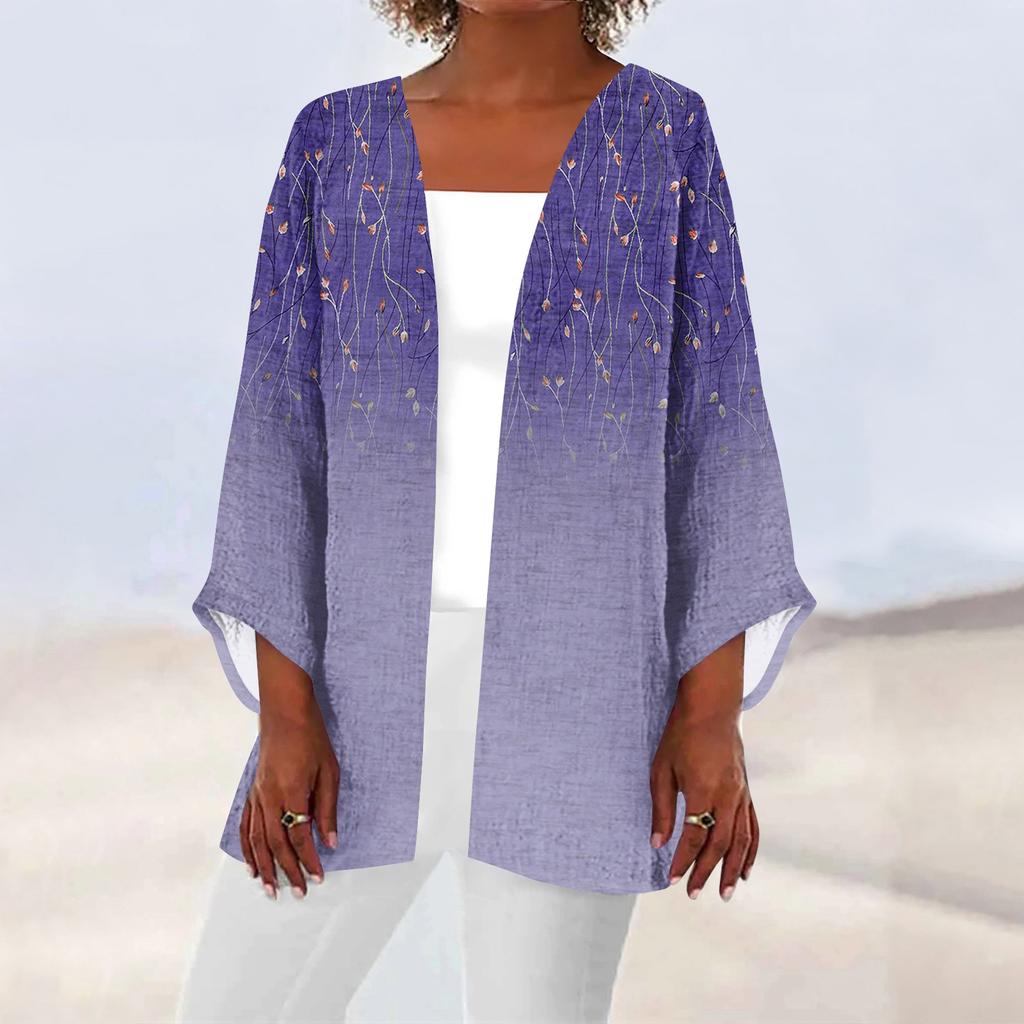 Женская повседневная модная легкая куртка средней длины с принтом, кардиган