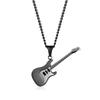 European and American Titanium Steel Guitar Pendant Mens Metal Instrument Necklace