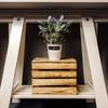 Boite de rangement en bois flammé Creative Deco - Marron - Vintage - 40 x 30 x 22 cm