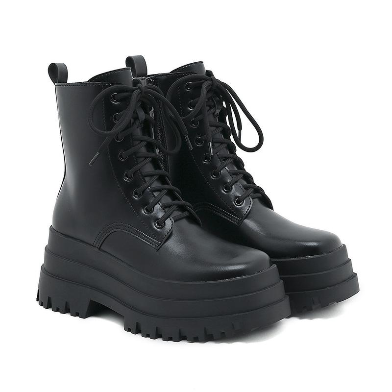 Fashion Shoes for Women Mid-Calf Winter Women's Boots Solid Color Round Toe Lace Up High Heels Water Proof Shoes Women