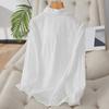 Apricot Embroidered Women's Long-Sleeve Loose-Fit Spring Cotton Shirt