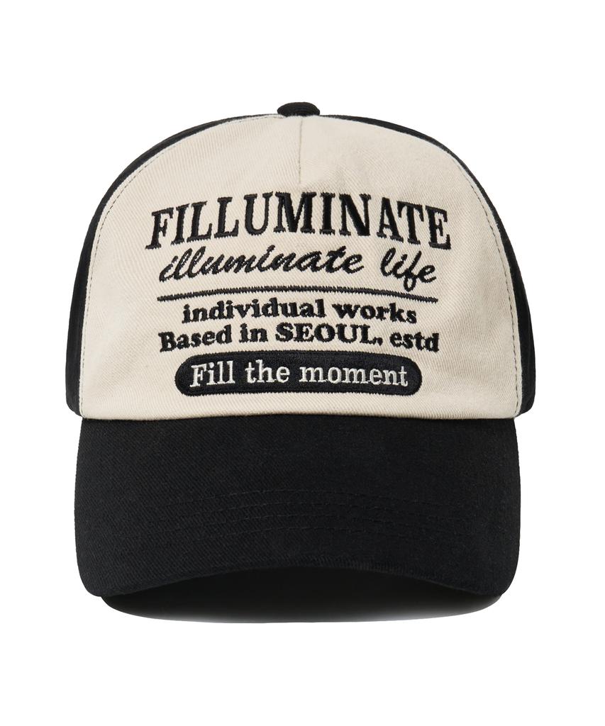 Двухцветная бейсболка с вышивкой букв FILLUMINATE - Черная