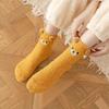 Носки из кораллового флиса для женщин, зимние, не линяющие, носки для дома, мультяшные животные, плюшевые, взрослые, толстые, теплые, носки для сна