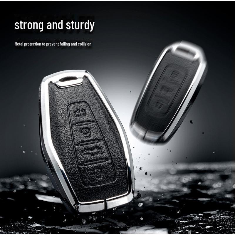 Alloy Leather Key Cover for Geely Models: Dihao, Binyue, Binrui, Bo Yue, Xingyue L, Xingrui