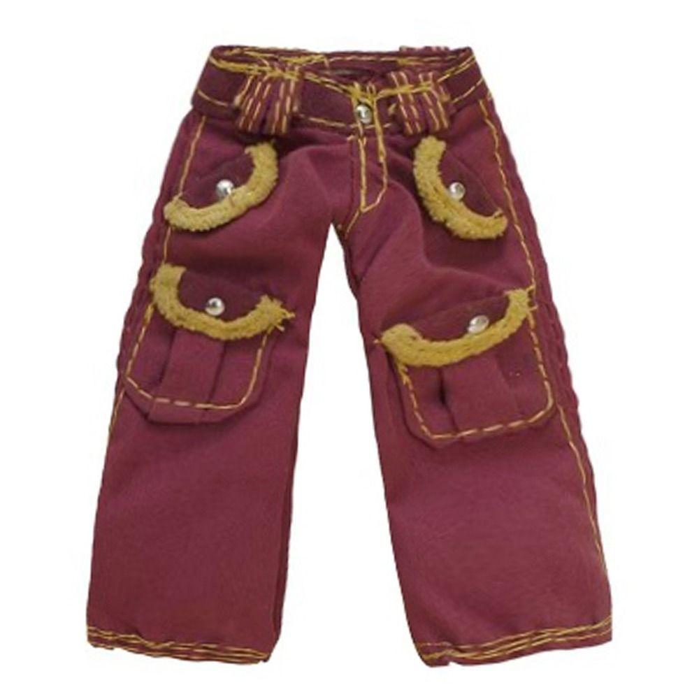 Мода для куклы OB22 Повседневная одежда Цветочные джинсы Одежда Аксессуары Кожаные брюки Кукольные брюки